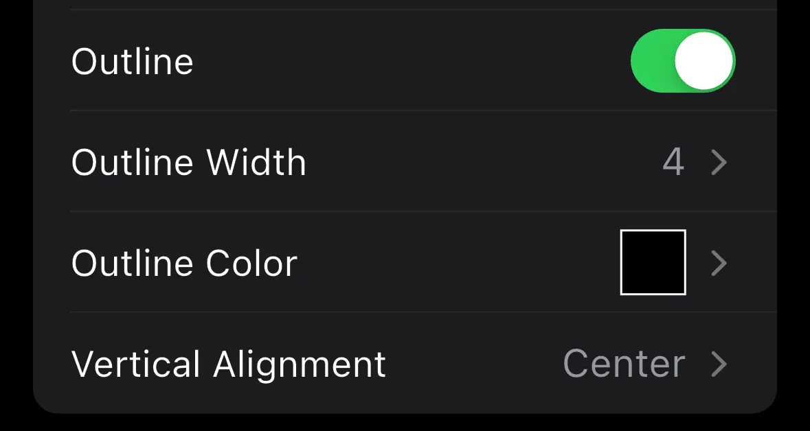Font Size selection interface showing size options
